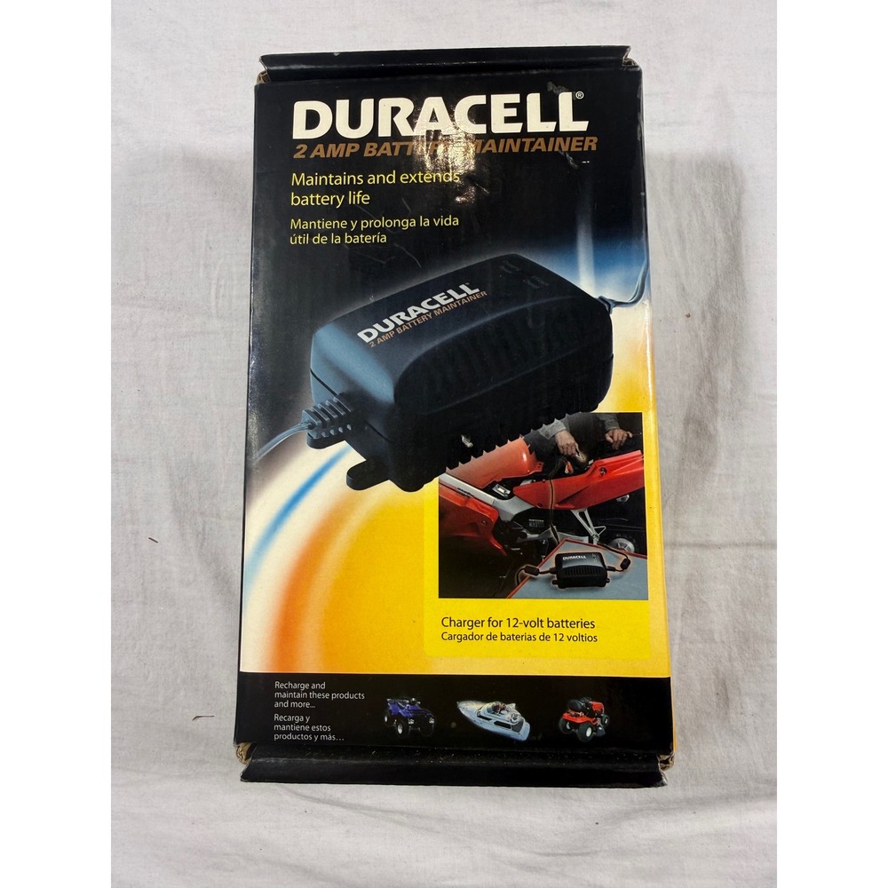 Duracell‎ Battery Maintainer Black NEW 2 Amp 12V Charger Trickle 804-0027
